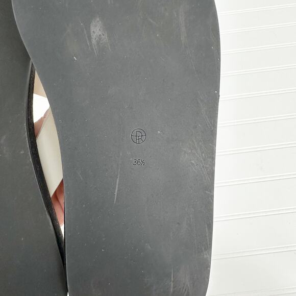 The Row Ginza Sandal White Black Leather Platform Flip Flop Slide Two Tone 36.5 - Picture 7 of 10